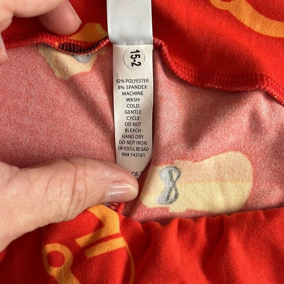 LuLaRoe Disney Incredibles Leggings Orange Size TC2 Fits 20-26 - Picture 5 of 8